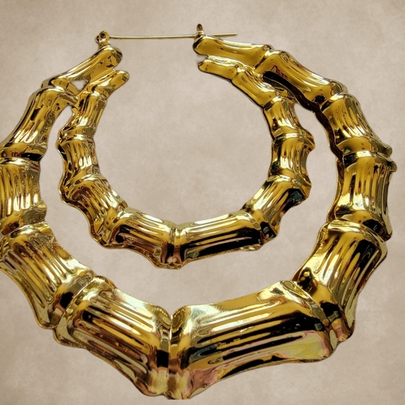 Double Bamboo Fashion Hoops - Picture 3 of 3